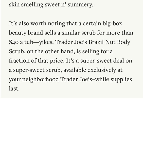 $14❤️‍🔥 Trader Joe’s Brazil Nut Body Scrub ☀️ 🧼 NEW & SEALED - Picture 4 of 4